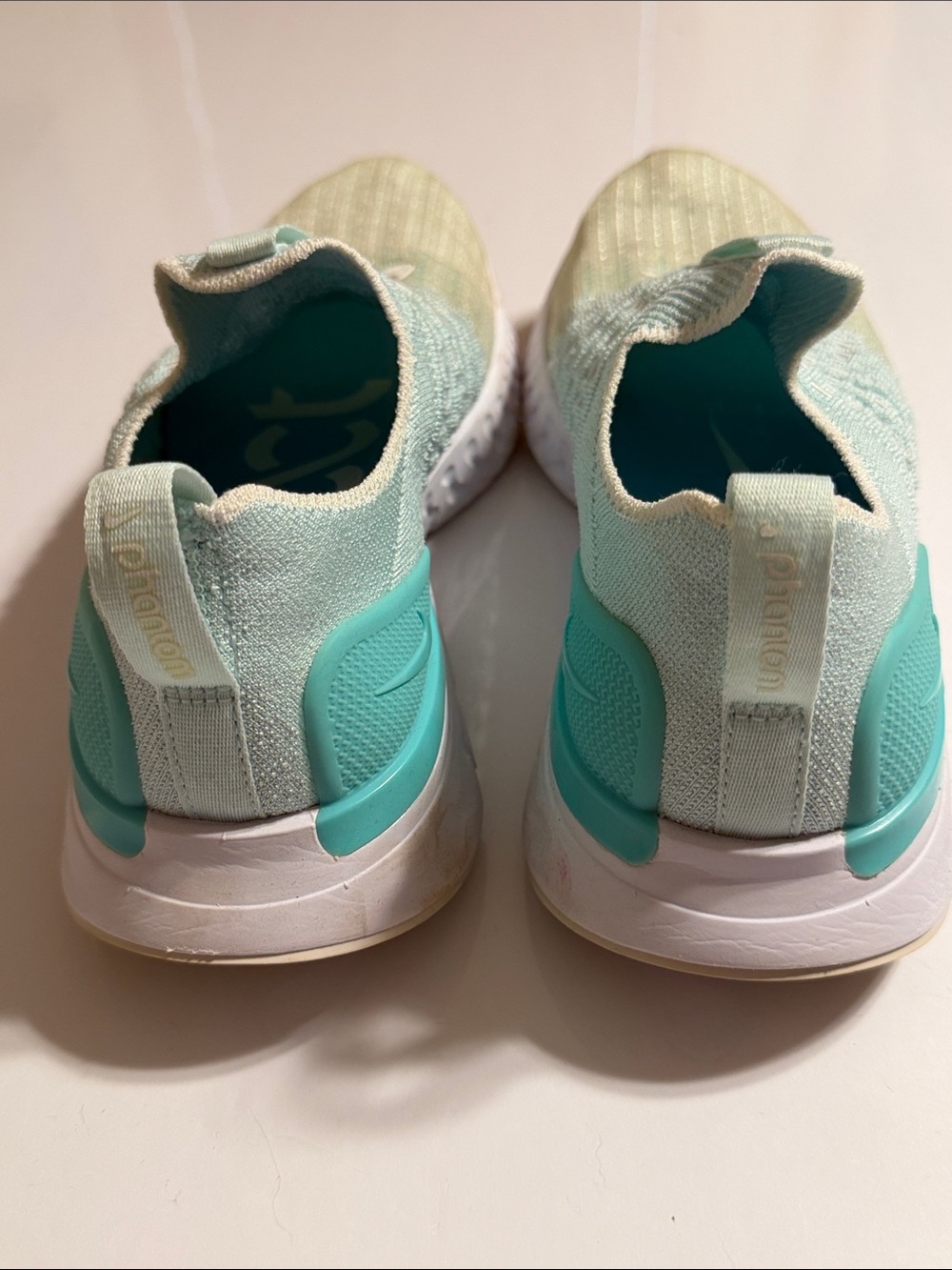 Nike React Phantom Run Flyknit 2 Teal Tint Aurora Mint Green Slip On Sneakers - Picture 3 of 8